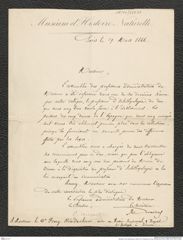 Nachlass Franz Steindachner, Brief von R. Decaisny an Franz Steindachner (29.03.1866), Inv.Nr. 355.01, Seite 1